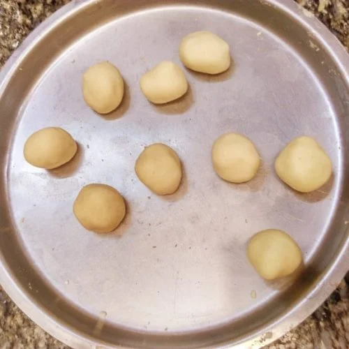Nankhatai dough in equal size balls