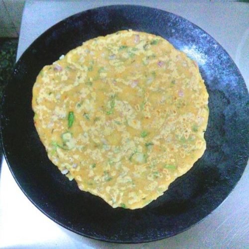 Sindhi Koki cooking process