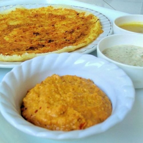 Red Chutney Recipe for Mysore Masala Dosa